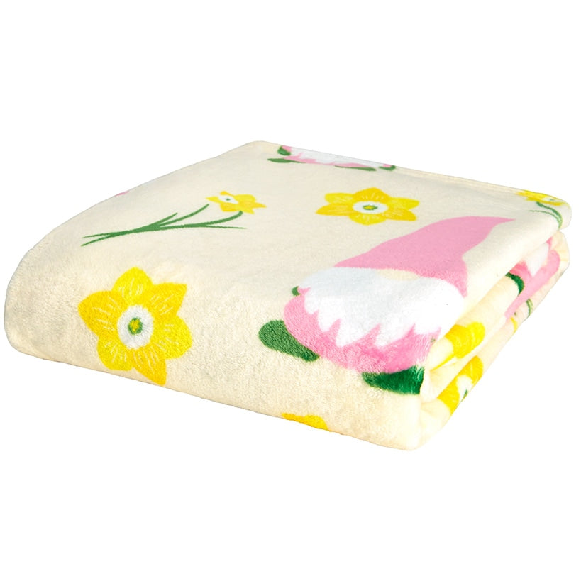 Daffodil Gnomes Plush Throw 50\" x 60\"