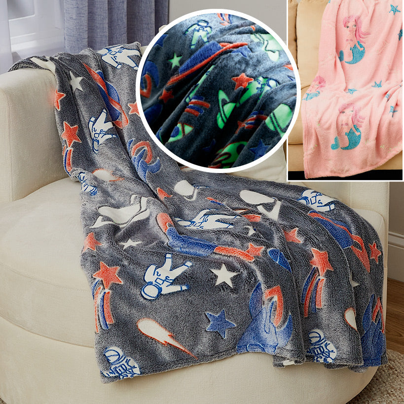 Glow-in-the Dark Blanket for Kids 50\" x 60\"