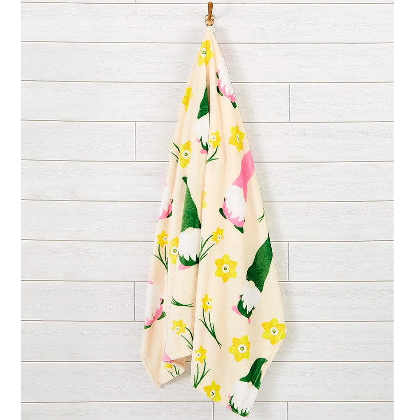 Daffodil Gnomes Plush Throw 50\" x 60\"