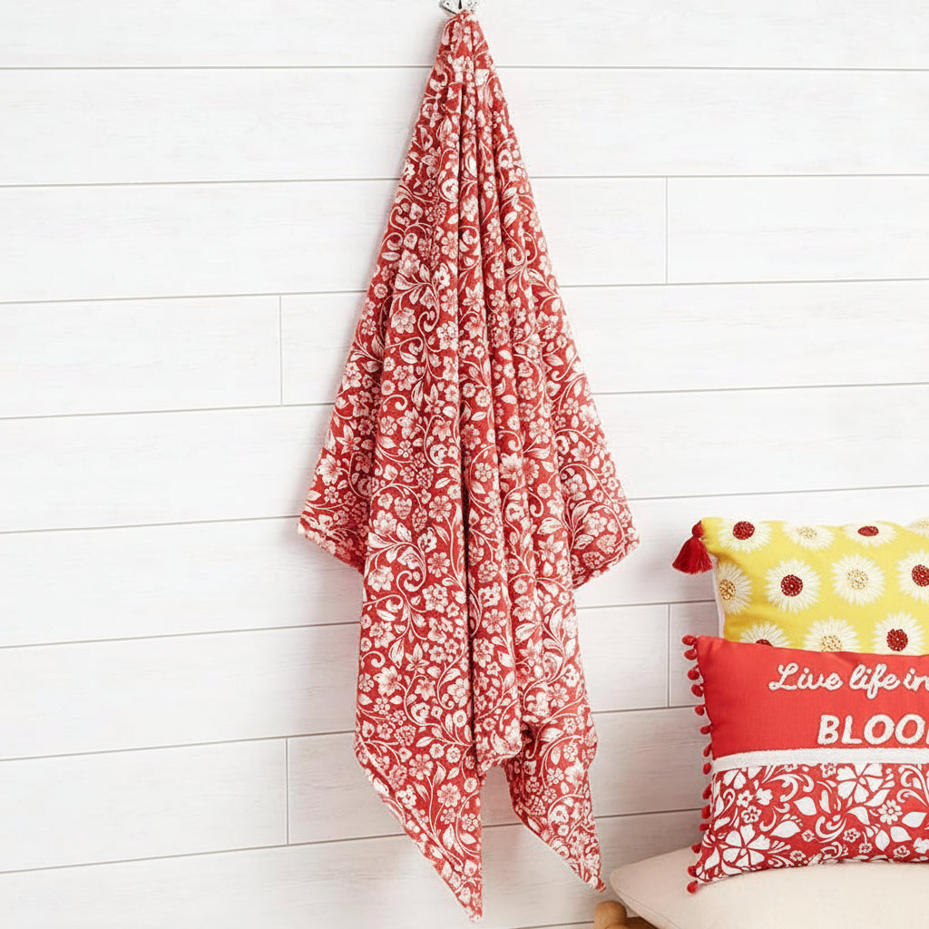 Jacobean Sunflower 50\" x 60\" Fleece Plush Throw