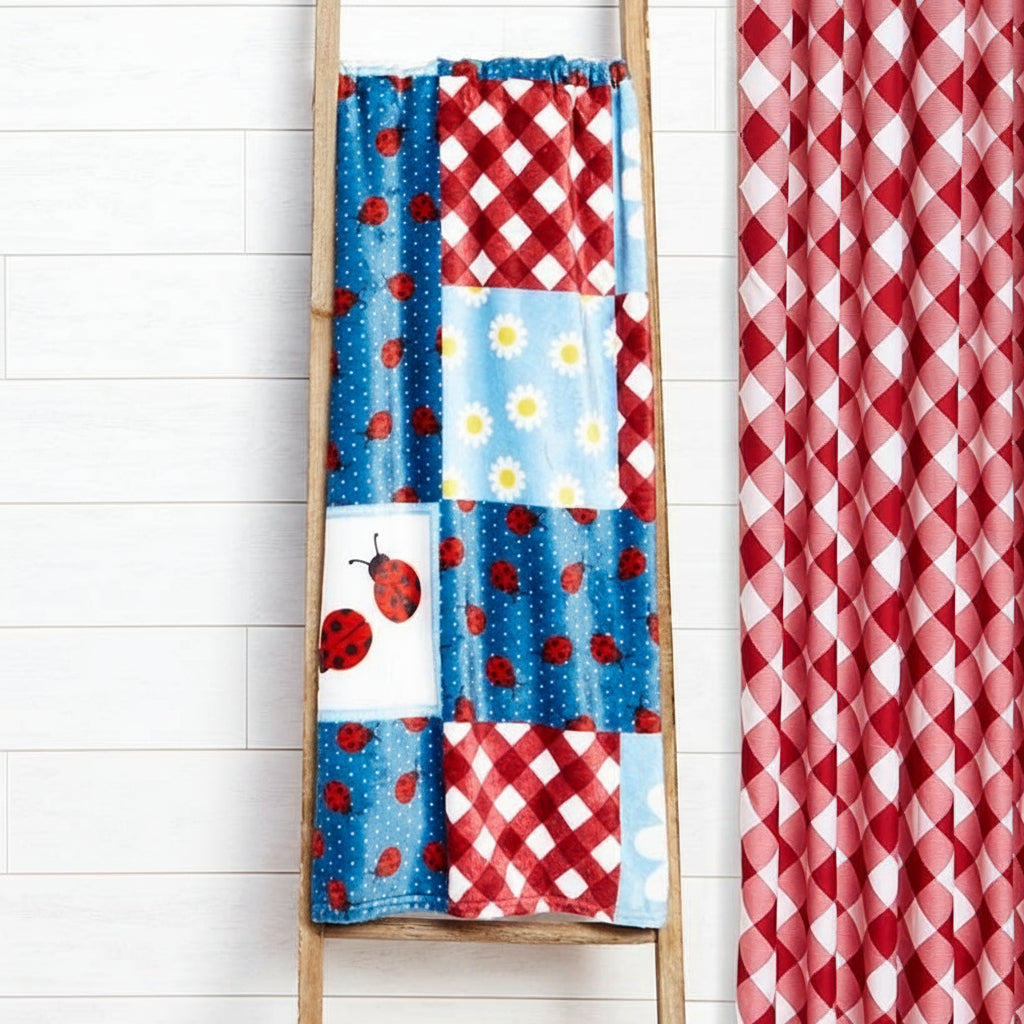 Ladybug Fleece Plush Throw 50\" x 60\"