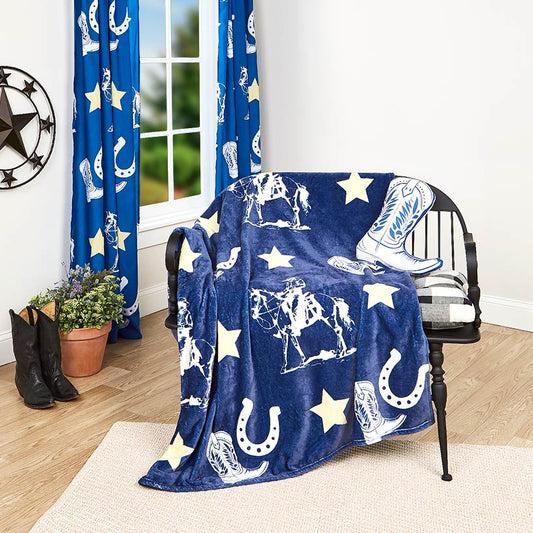 Buckaroo Cowboy 50\" x 60\" Fleece Plush Throw