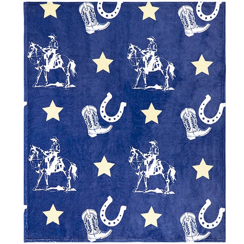 Buckaroo Cowboy 50\" x 60\" Fleece Plush Throw
