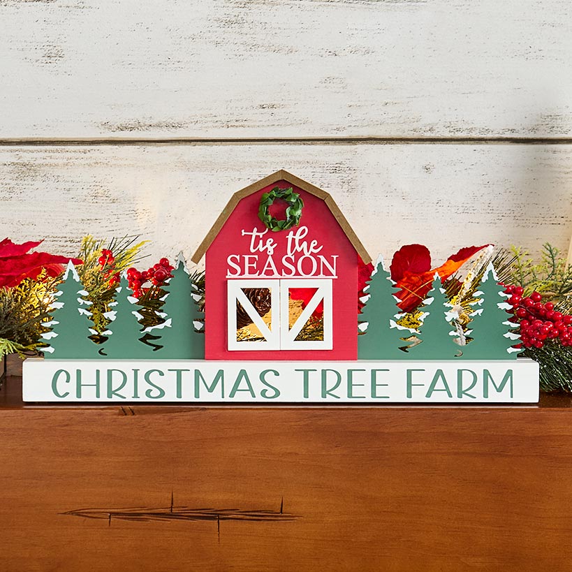 Christmas Wooden Tree Farm Tabletop Decor