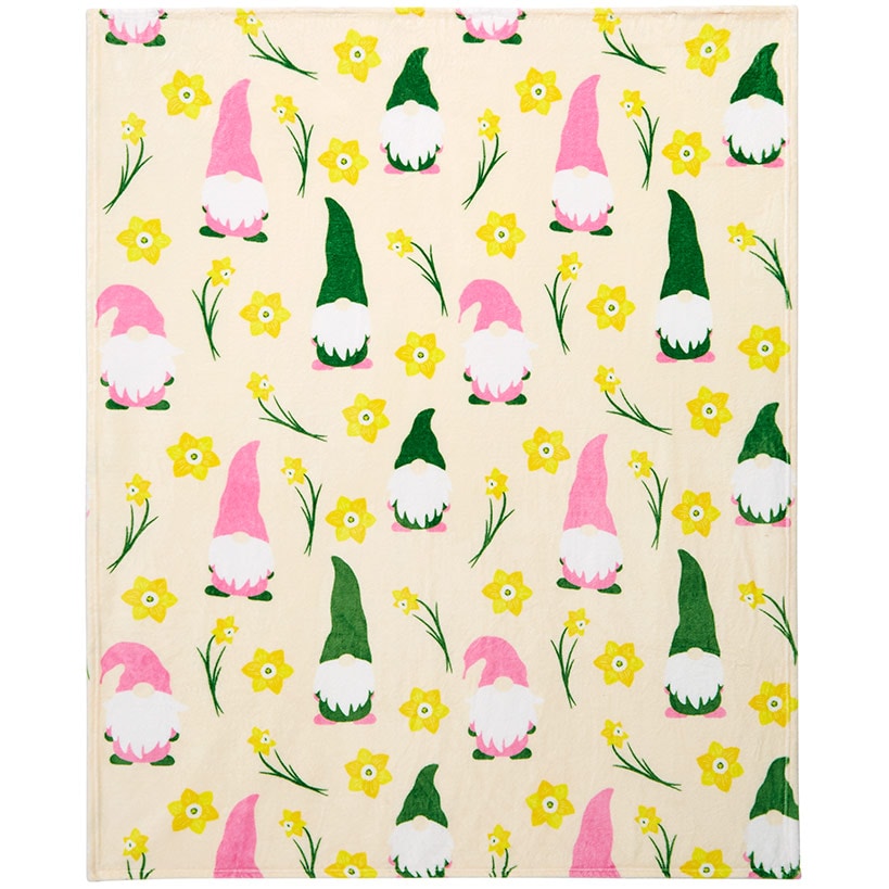 Daffodil Gnomes Plush Throw 50\" x 60\"