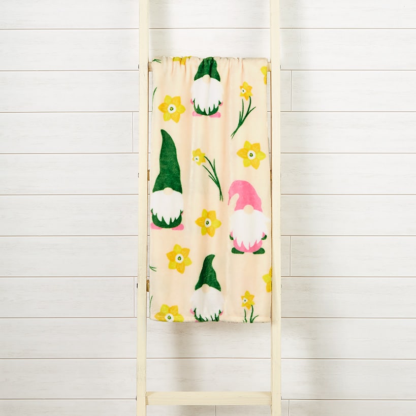 Daffodil Gnomes Plush Throw 50\" x 60\"