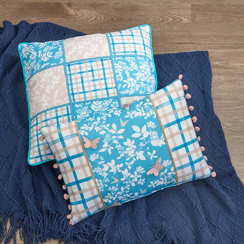 Spring Themed Embroidered Decorative Pillow