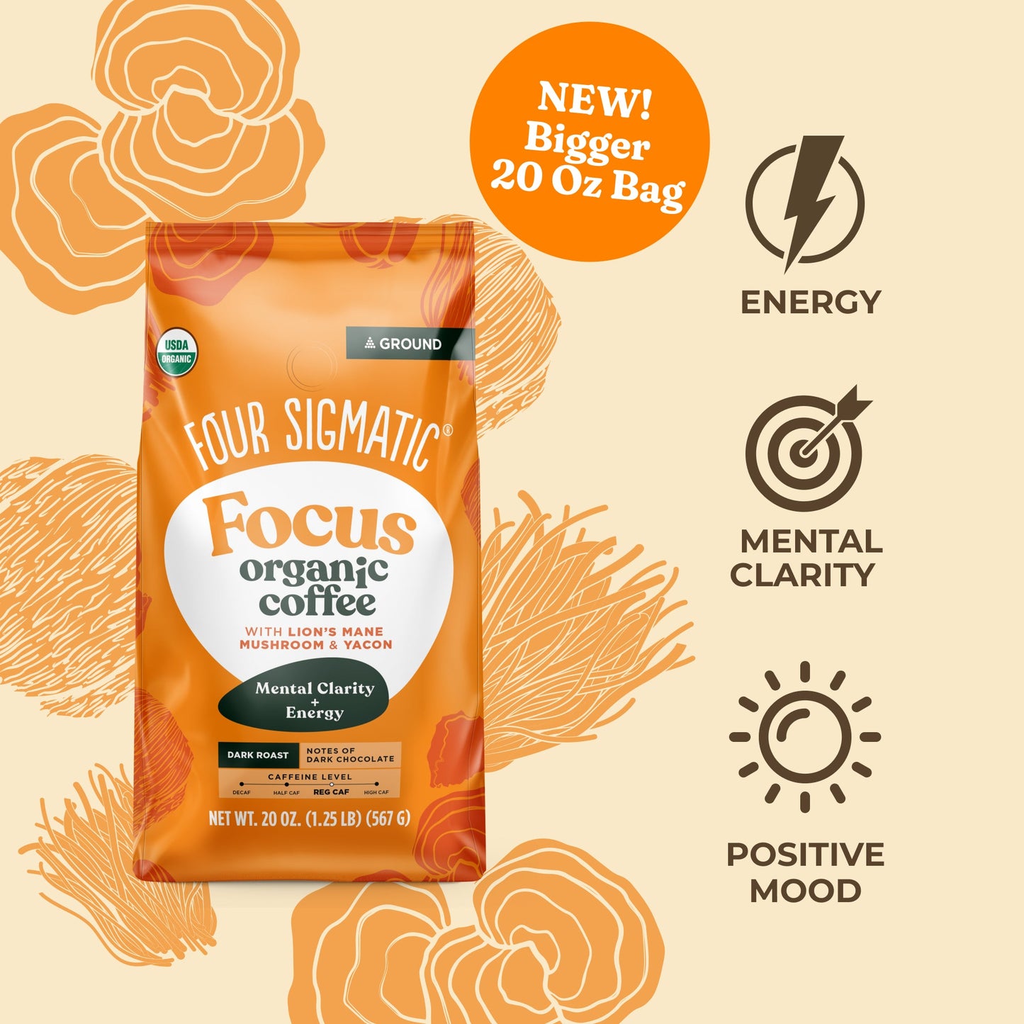Focus Ground Coffee - Dark (20oz)