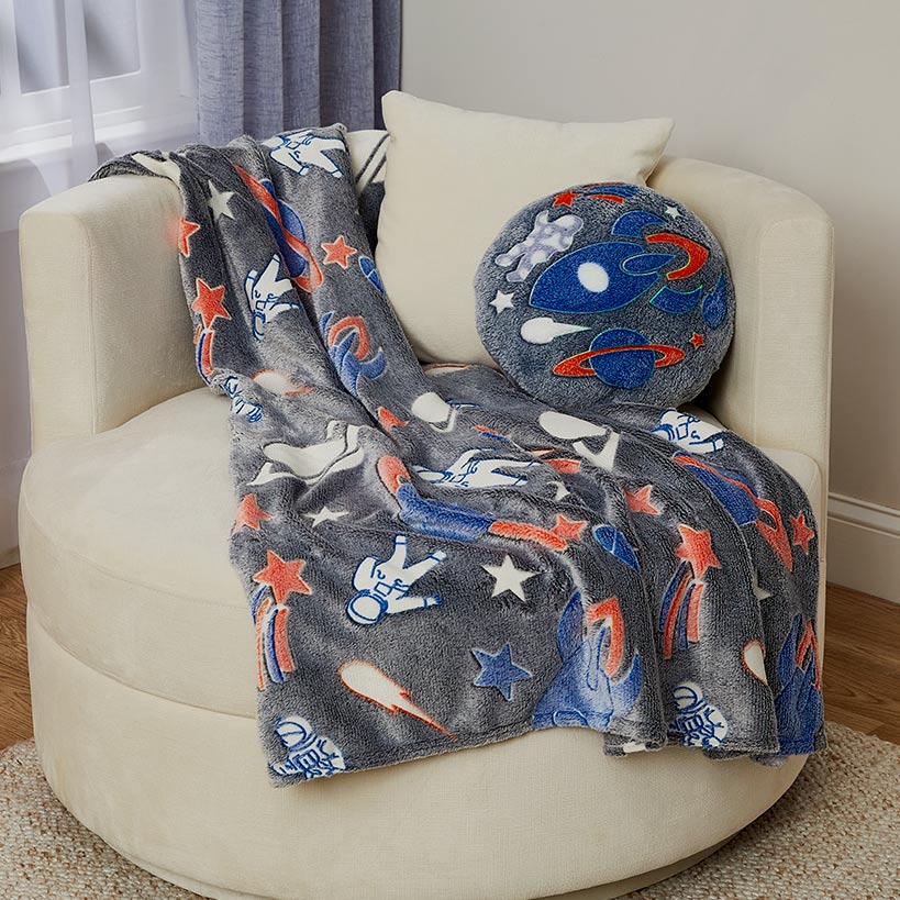 Glow-in-the Dark Blanket for Kids 50\" x 60\"