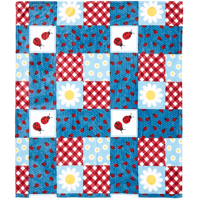 Ladybug Fleece Plush Throw 50\" x 60\"