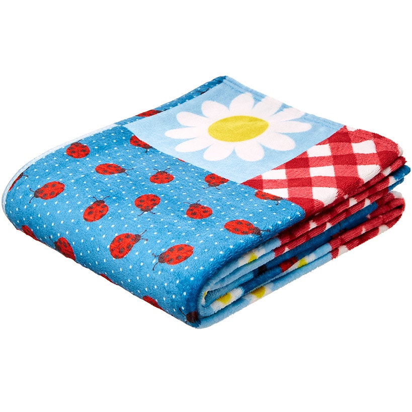 Ladybug Fleece Plush Throw 50\" x 60\"