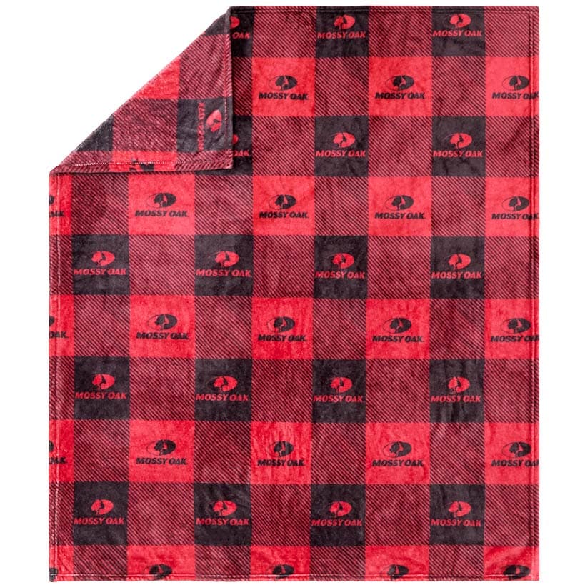Mossy Oak Red Buffalo Logo 50\" x 60\" Fleece Plush Throw