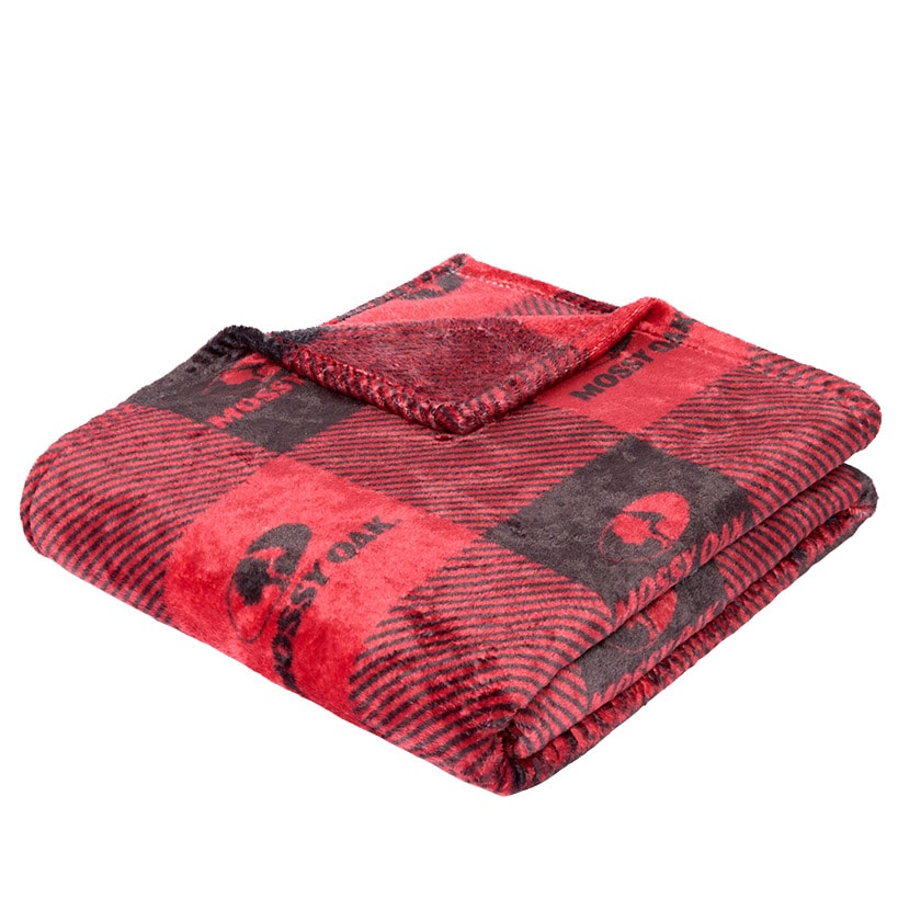 Mossy Oak Red Buffalo Logo 50\" x 60\" Fleece Plush Throw
