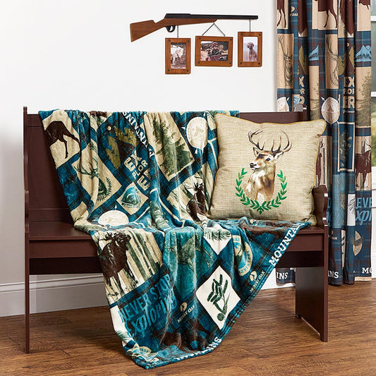 Mossy Oak Never Stop Exploring 50\" x 60\" Fleece Plush Throw