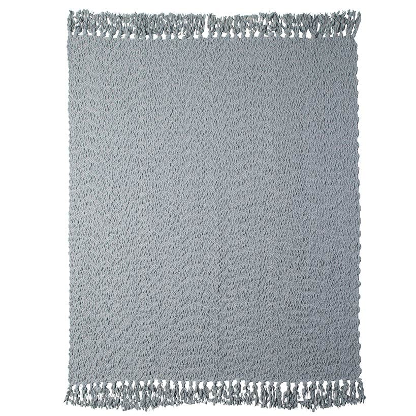 Snow Flocked Chenille Throw or Accent Pillow Light Gray