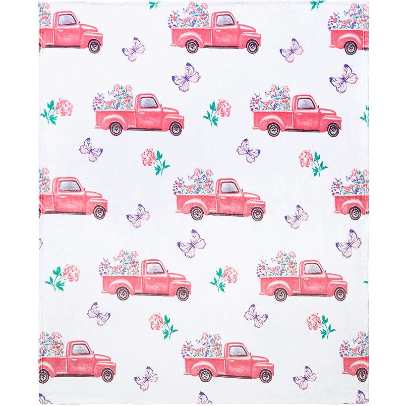 Spring Truck Fleece Plush Throw
