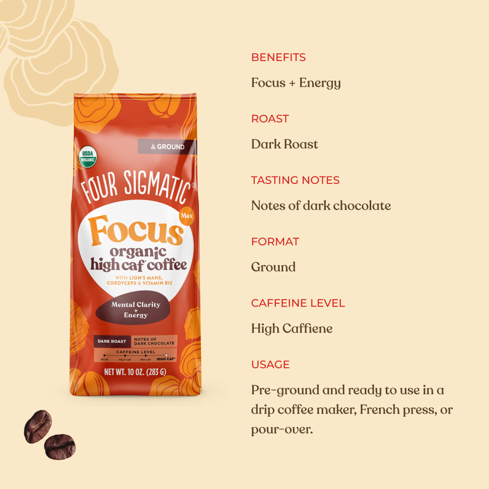 Focus Max High Caf Ground Coffee - Dark