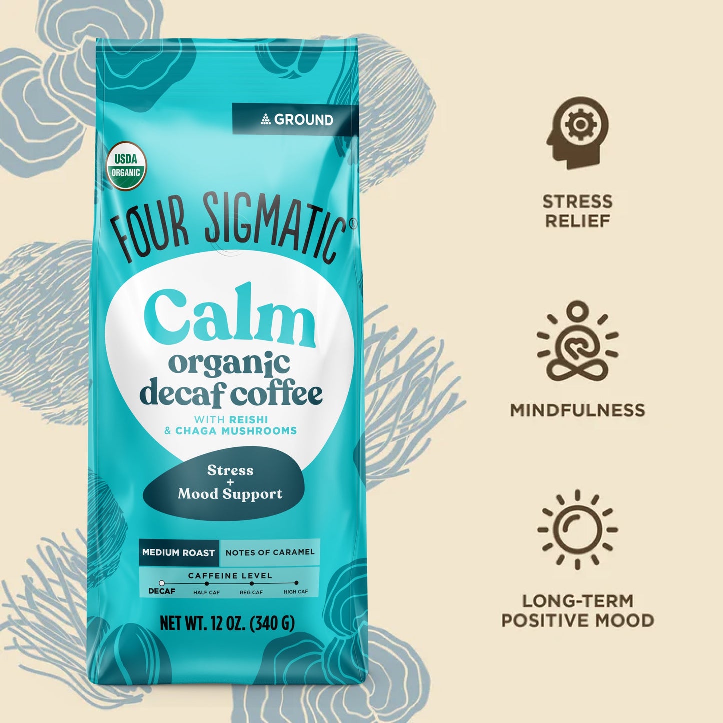 Calm Decaf Ground Coffee - Medium