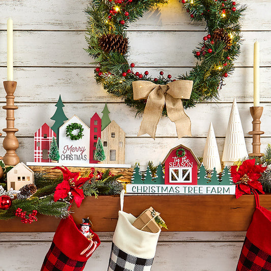 Christmas Wooden Tree Farm Tabletop Decor