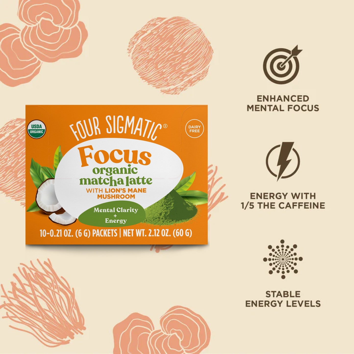 Focus Matcha Latte Packets